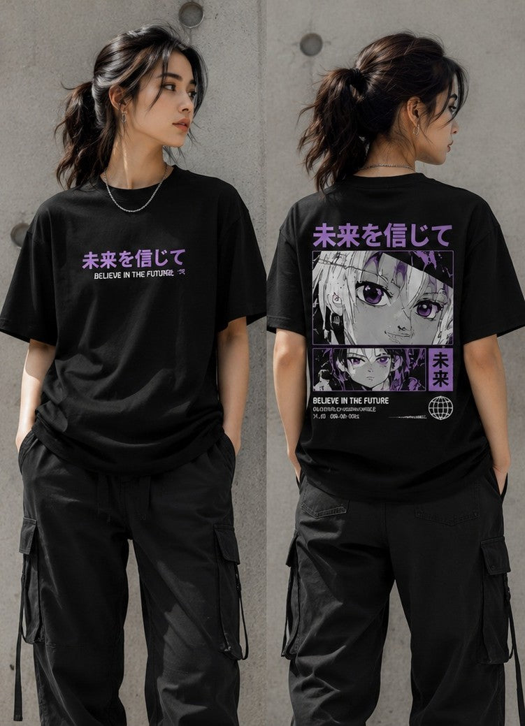 Believe in the Future T-Shirt — Japanese Text Inspirational Tee