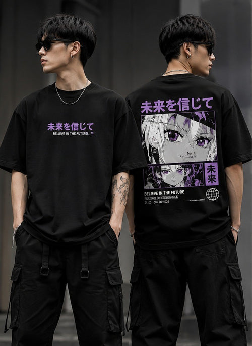 Believe in the Future T-Shirt — Japanese Text Inspirational Tee
