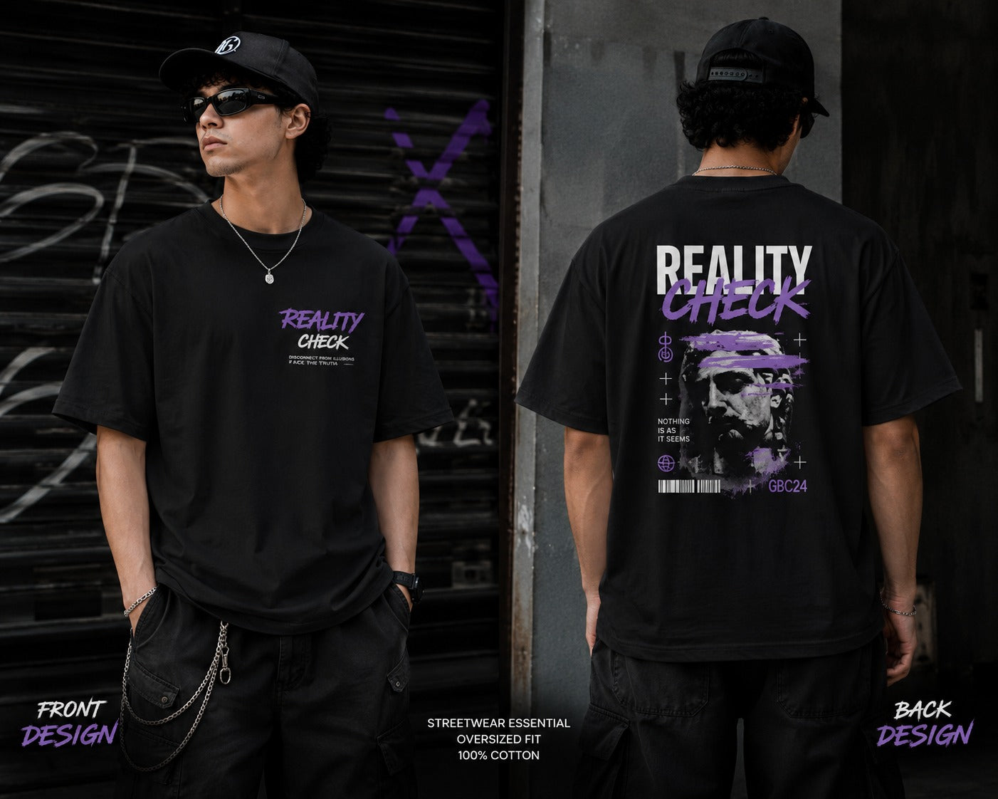 Reality Check T-Shirt — Retro Purple Graphic Tee ("Face the Truth")