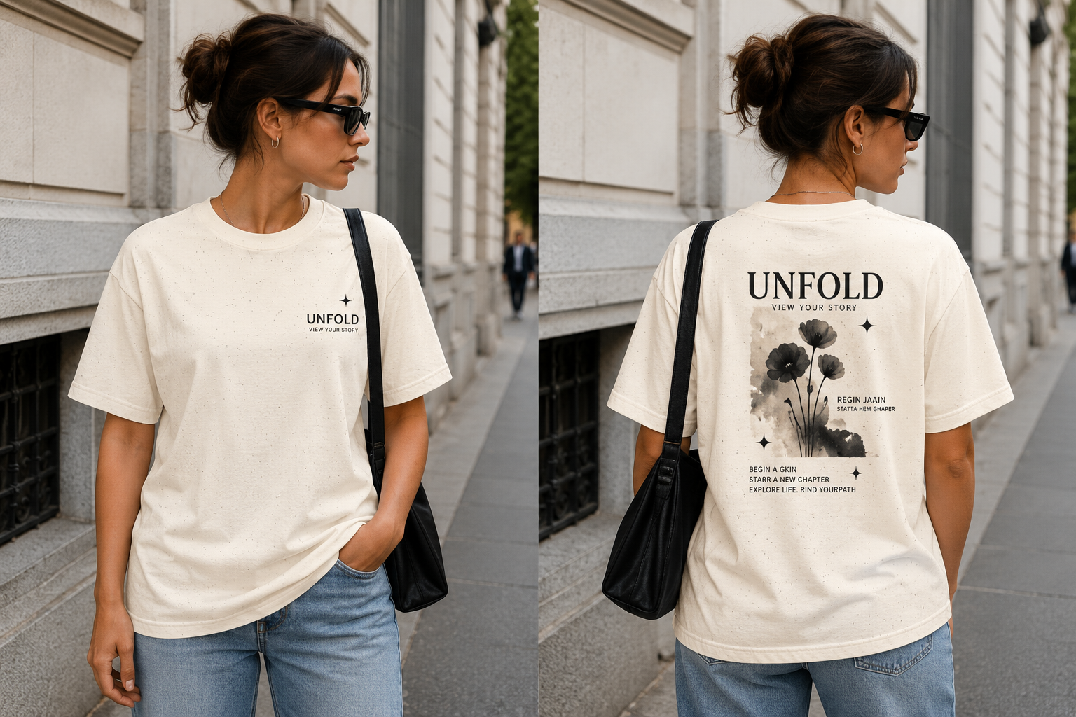 T-Shirt — 'UNFOLD Your Story' Minimal Logo Tee