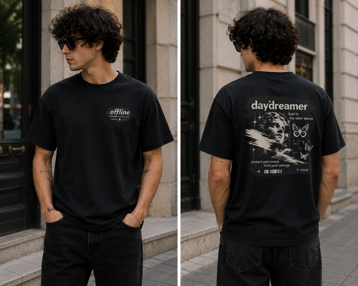 Offline Tee — 'offline. find peace in the chaos' Minimal Relaxed T-Shirt
