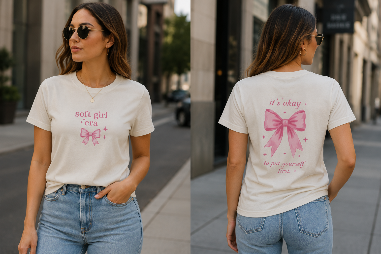Soft Girl Era T-Shirt — Pink Bow Aesthetic Tee