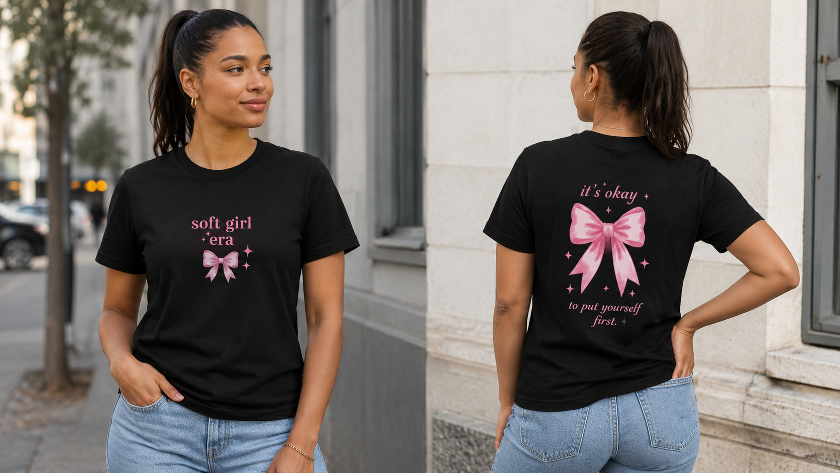 Soft Girl Era T-Shirt — Pink Bow Aesthetic Tee